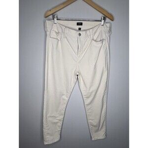 J. Crew High Rise Skinny Corduroy Pant Size 32 Ivory Cream BK381 Preppy Classic